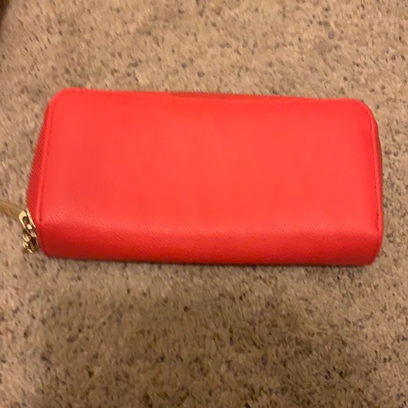 Bright Red/Orange Wallet with Multiple Pockets - Picture 2 of 3